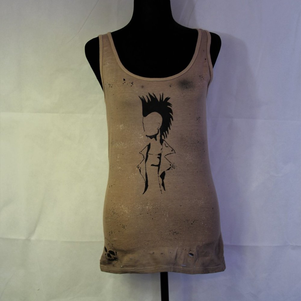 Punk Girl Shirt Handmade Distressed Destroyed